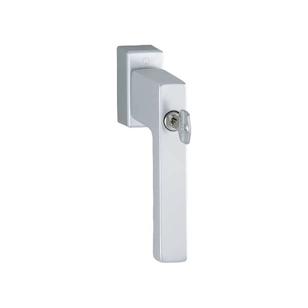 Toulon Secu100 - Klamka okienna Secustik 100 Nm z kluczem, kolor srebrny