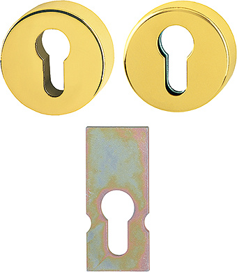 Komplet rozet na wkładkę E42NSB/42HS ze stali nierdzewnej, złoty mosiądz błyszczący