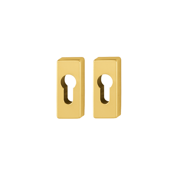 HOPPE 844PS Aluminium Rosettes Set, Rectangular, Gold F3