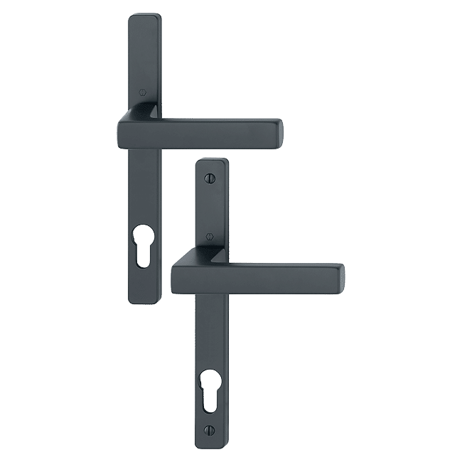 Toulon - Komplet klamek na szyldzie 24 mm, z aluminium, kolor czarny F9714M