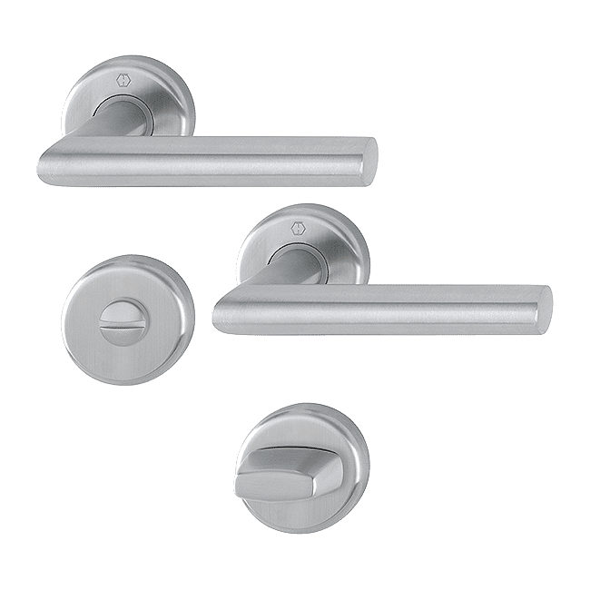 Utrecht - WC Door Handles with Round Rose, Silver