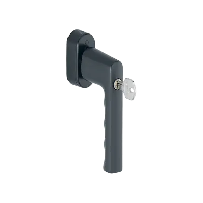 Hamburg SecuForte - Klamka okienna z kluczykiem, kolor czarny