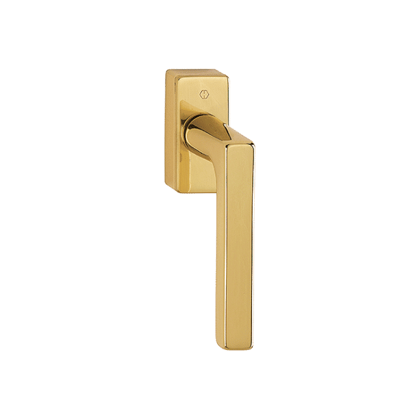 Dallas - Klamka okienna, mosiądz, złoty, Resista, Secustik 32-42 mm