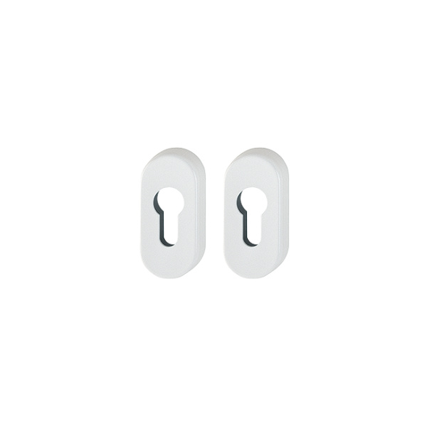 HOPPE 55S Aluminium Rosette Set, Oval, White Color