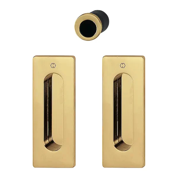 Zestaw uchwytów M464 do drzwi przesuwnych, złoty polerowany F78 Resista, z mosiądzu