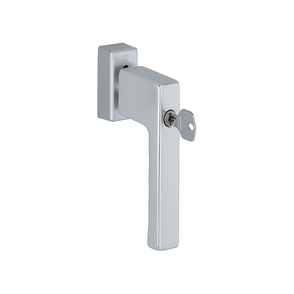 Toulon SecuForte - Klamka okienna zamykana kluczykiem, srebrna