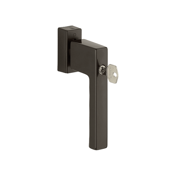 Toulon SecuForte - Klamka okienna zamykana kluczykiem, kolor brązowy