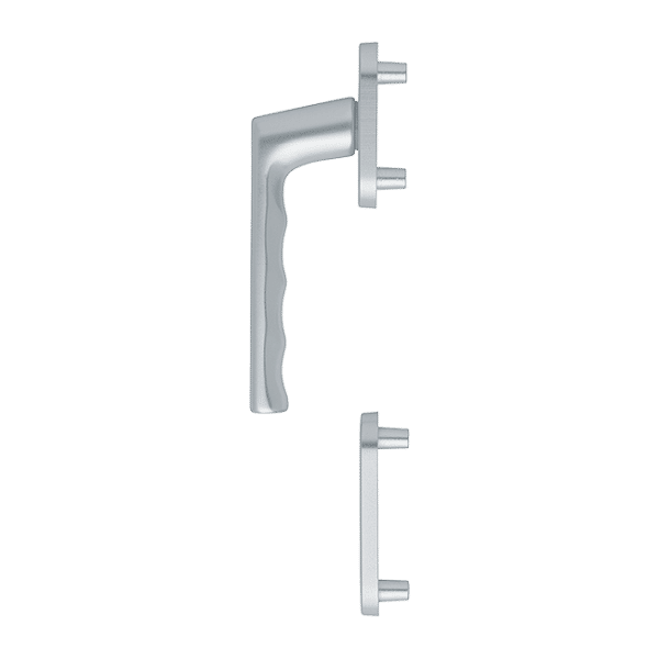 Hamburg - Half-Handle on Rosette for Balcony Doors (Exterior), Silver