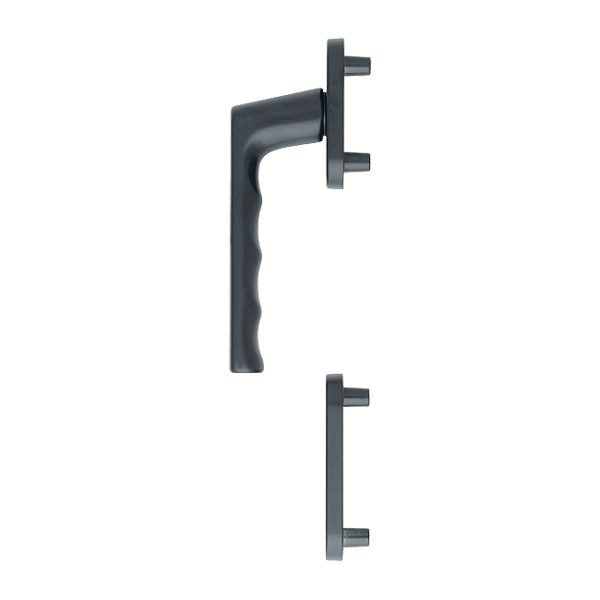 Hamburg - Klamka połówkowa na rozecie do drzwi balkonowych (strona zewnętrzna), kolor czarny