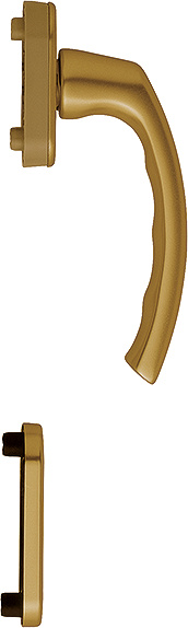 Luxembourg - Klamka połówkowa z dodatkową rozetą na wkładkę do drzwi balkonowych (strona wewnętrzna), kolor stare złoto F4