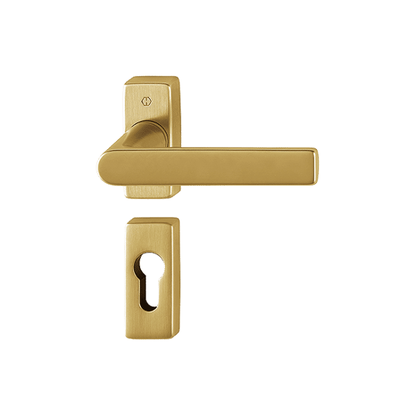 Los Angeles - Komplet klamek z mosiądzu do drzwi profilowych F78-1 Resista