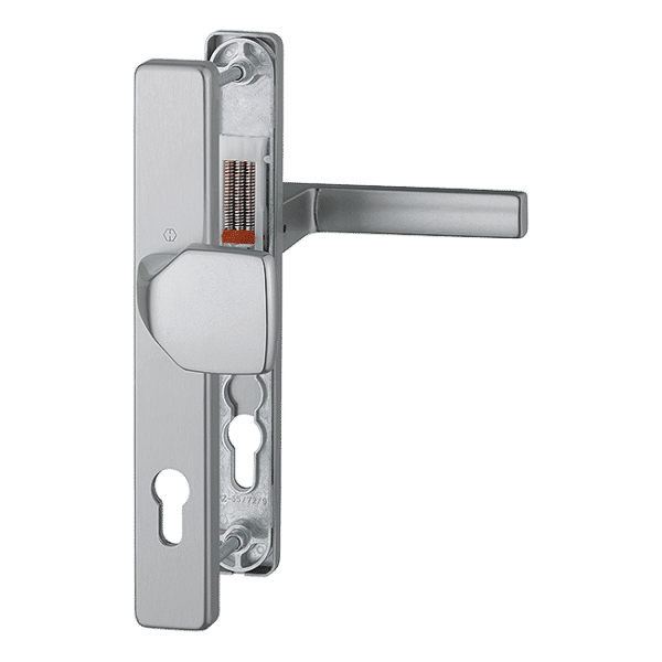 Austin - Komplet pochwyt-klamka na szyldzie 36 mm, kolor stalowy