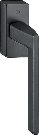 Bergamo - Klamka okienna, mosiądz, czarnym satynowym F96-1-R, Resista, Secustik 32-42 mm