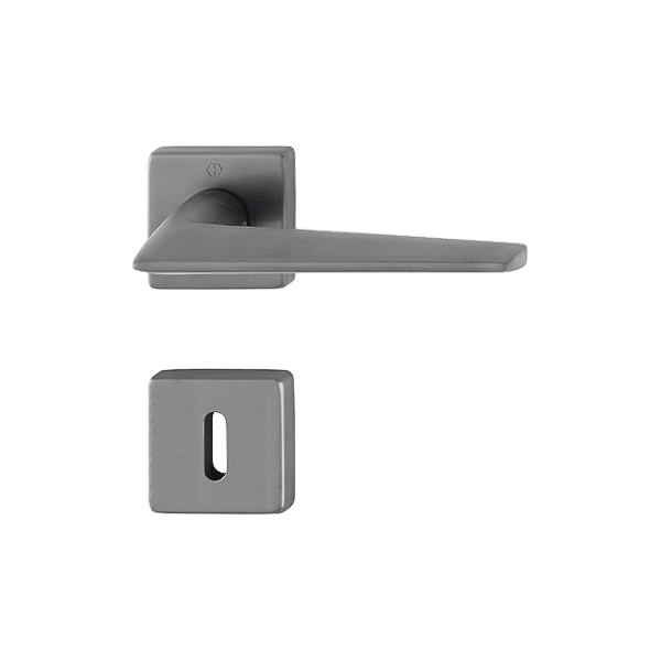 Macau - Klamka drzwiowa na kwadratowym szyldzie, antracyt F97-1 Resista