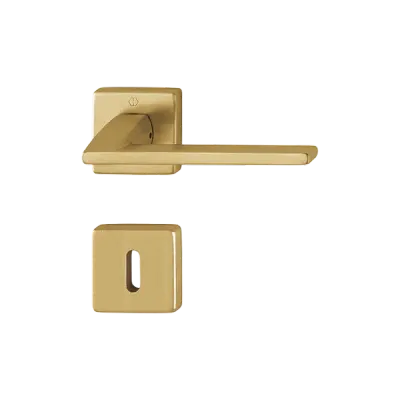 Bergamo - Klamki z kwadratowym szyldem z mosiądzu, złoty F78-1 Resista