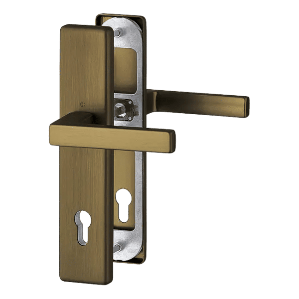 HOPPE Austin Set of Door Handles for External Doors in Medium Brown Matte F33-1