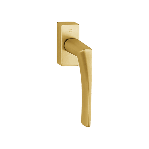 Canberra - Klamka okienna, mosiądz, złoty, Resista, Secustik 32-42 mm