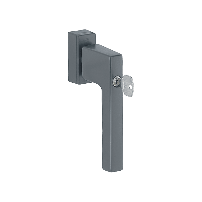 Toulon SecuForte - Klamka okienna zamykana kluczykiem, SKG**, kolor antracyt F7016M