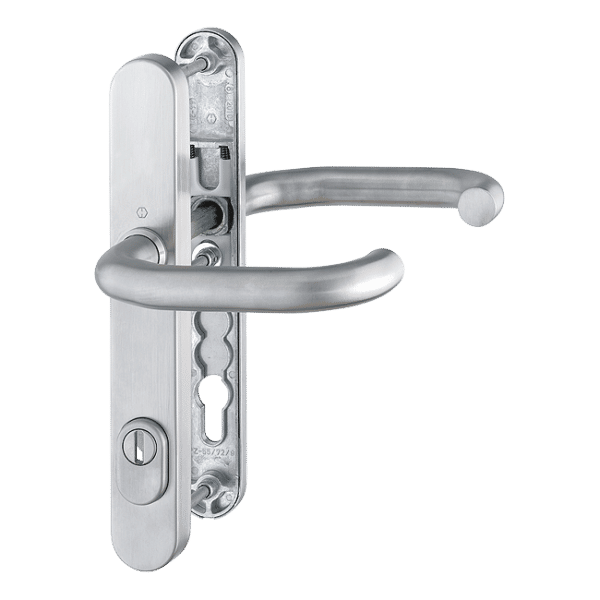 Paris - Komplet klamek na szyldzie 36 mm z osłonką, stal szlachetna