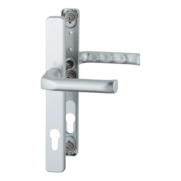 London - Komplet klamek na szyldzie 30 mm, z aluminium, kolor srebrny