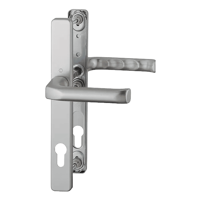 London - Komplet klamek na szyldzie 30 mm, z aluminium, kolor stalowy F9