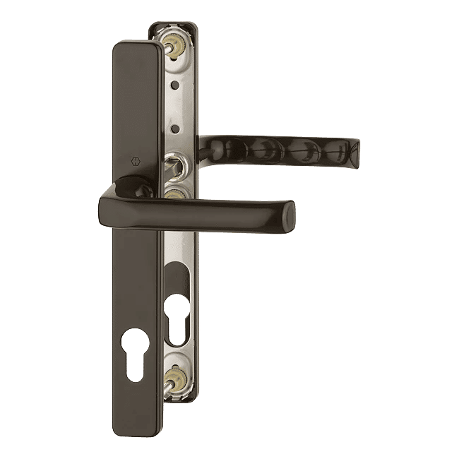 London - Komplet klamek na szyldzie 30 mm, z aluminium, kolor brązowy