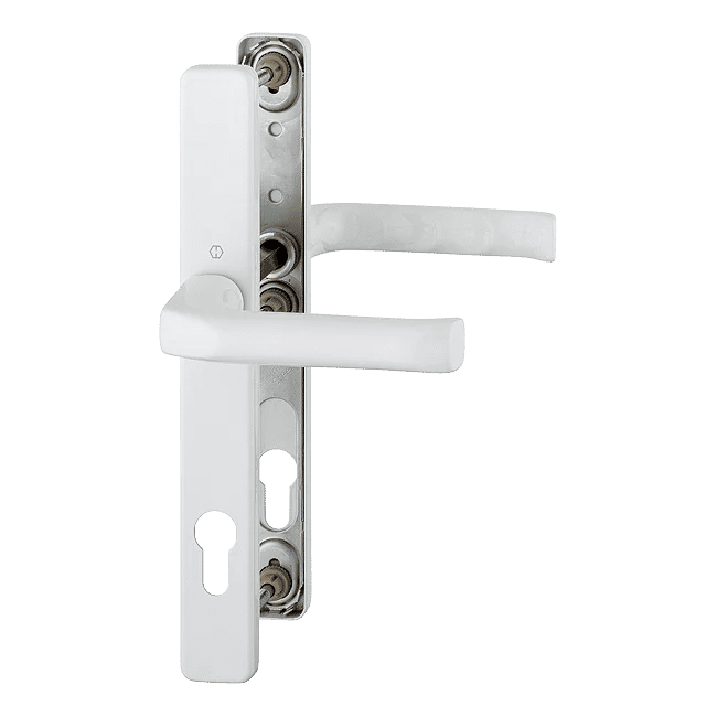 London - Komplet klamek na szyldzie 30 mm, z aluminium, kolor biały