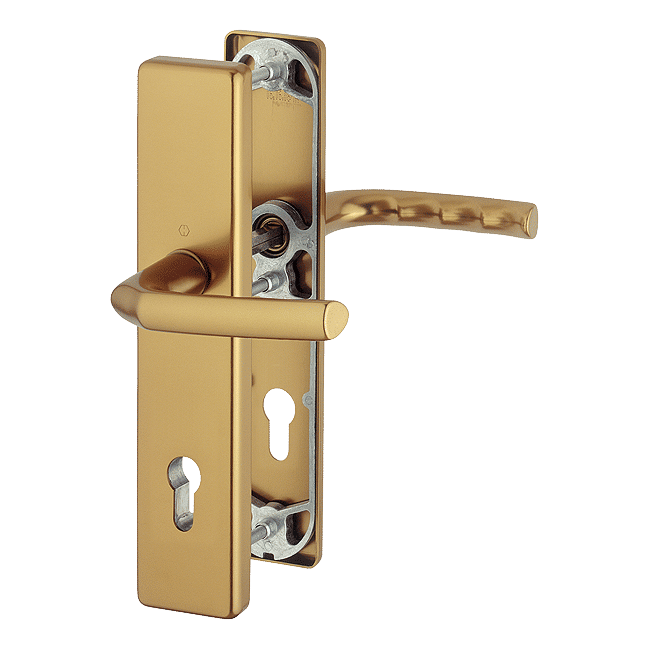 HOPPE Birmingham Long Plate Handle in Antique Gold