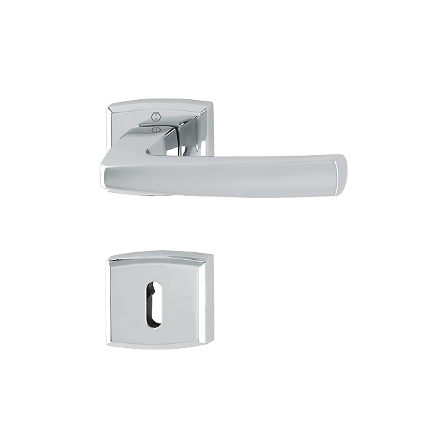 Acapulco - Klamki z kwadratowym szyldem, chrom mat, Resista