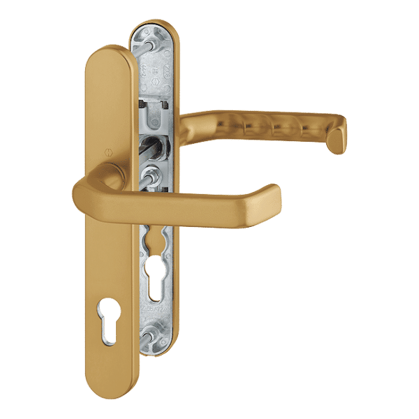 Liverpool - Komplet klamek aluminiowych na szyldzie 36 mm, kolor złoty