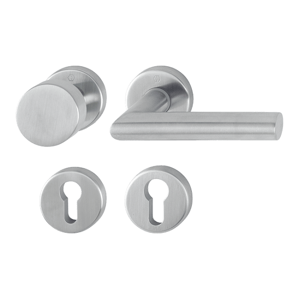 Amsterdam - Gałko-klamka z okrągłym szyldem F69