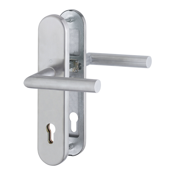 Komplet klamek Amsterdam do drzwi zewnętrznych ze stali szlachetnej