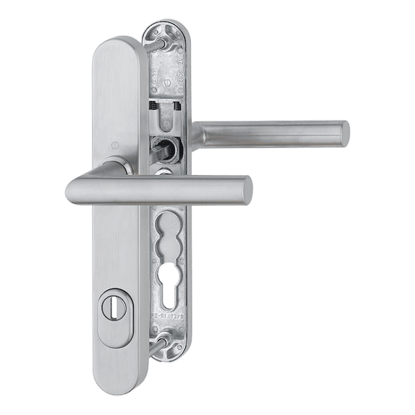 Amsterdam - Komplet klamek na szyldzie 36 mm z osłonką, stal szlachetna