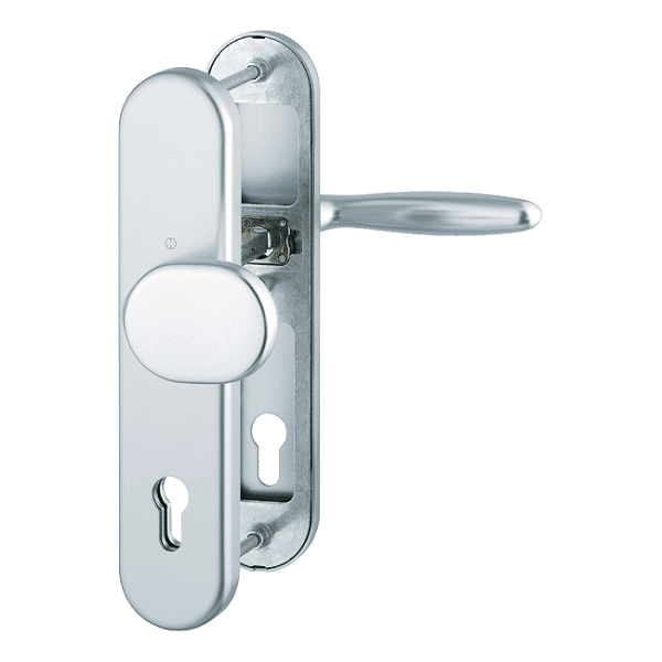 Pochwyt-klamka Verona do drzwi zewnętrznych w kolorze srebrnym