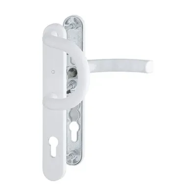 Liege - Komplet pochwyt-klamka na szyldzie 36 mm, kolor biały