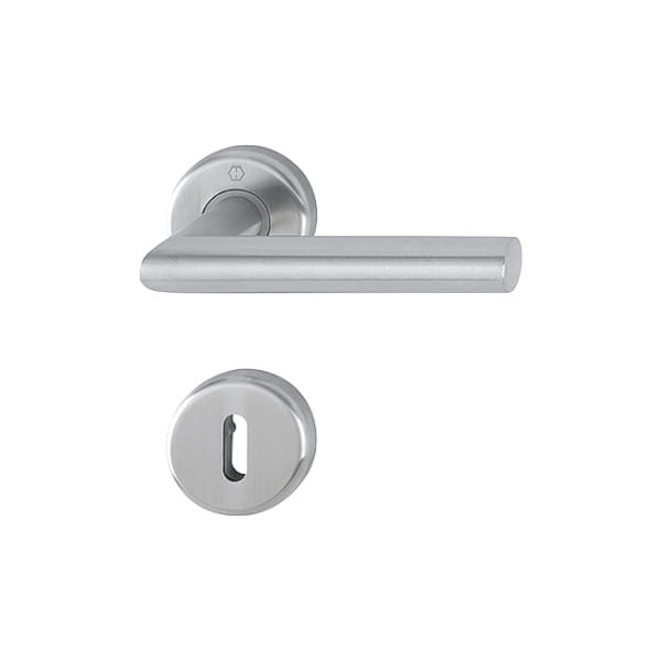 Utrecht - Komplet klamek z okrągłym szyldem, srebrna