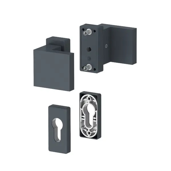 Dublin - Komplet pochwyt-pochwyt na krótkim szyldzie, kolor antracyt mat