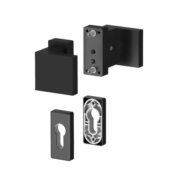 Dublin - Komplet pochwyt-pochwyt na krótkim szyldzie, kolor czarny mat