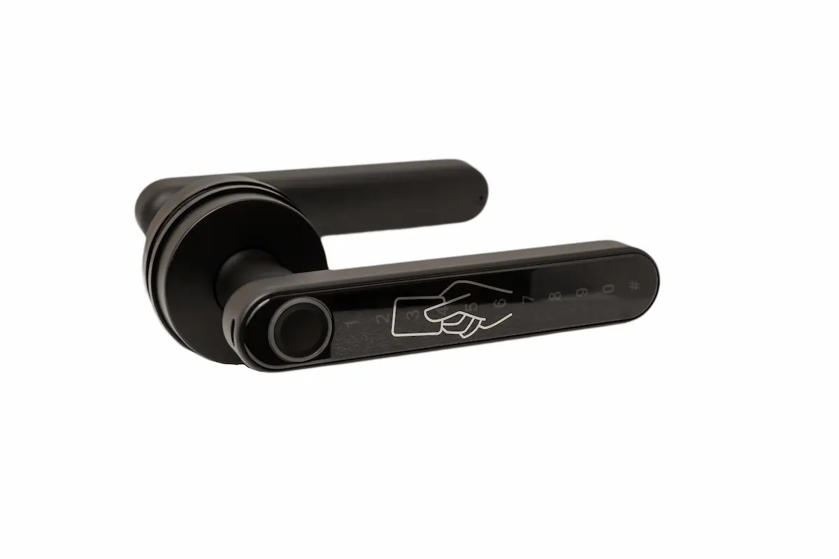 Klamka SOREX FLEX Max Pro Bluetooth odcisk palca, kod numeryczny i karta RFID, kolor czarny