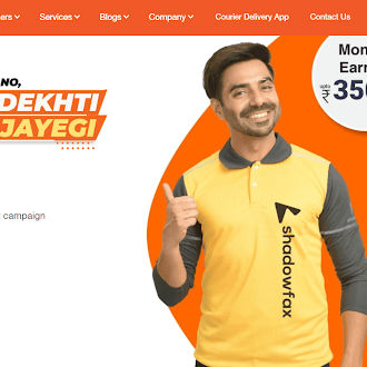 Shadowfax delivery partner promoting courier delivery services