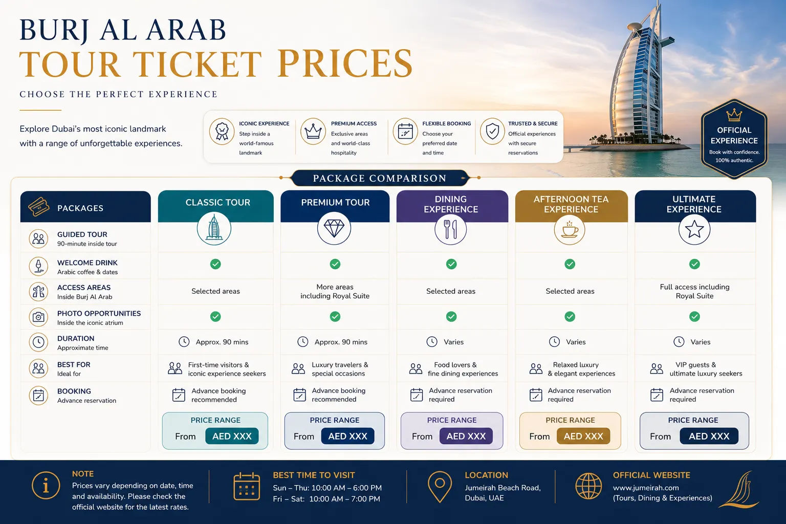burj al arab ticket price