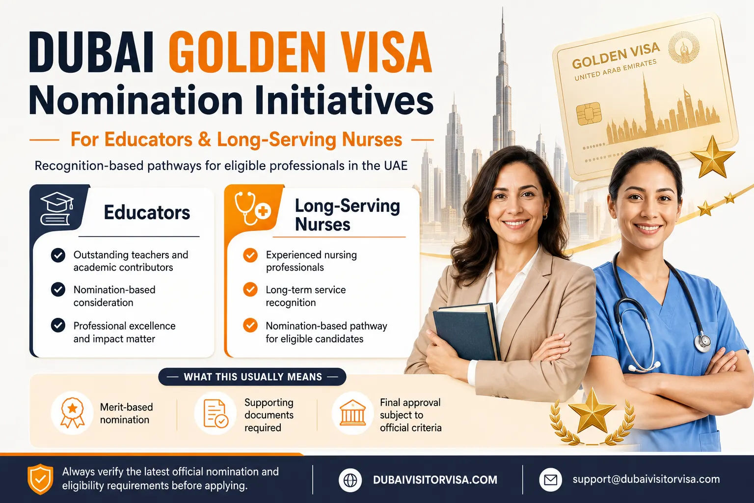 Dubai Golden Visa nomination initiatives for educators and long-serving nurses