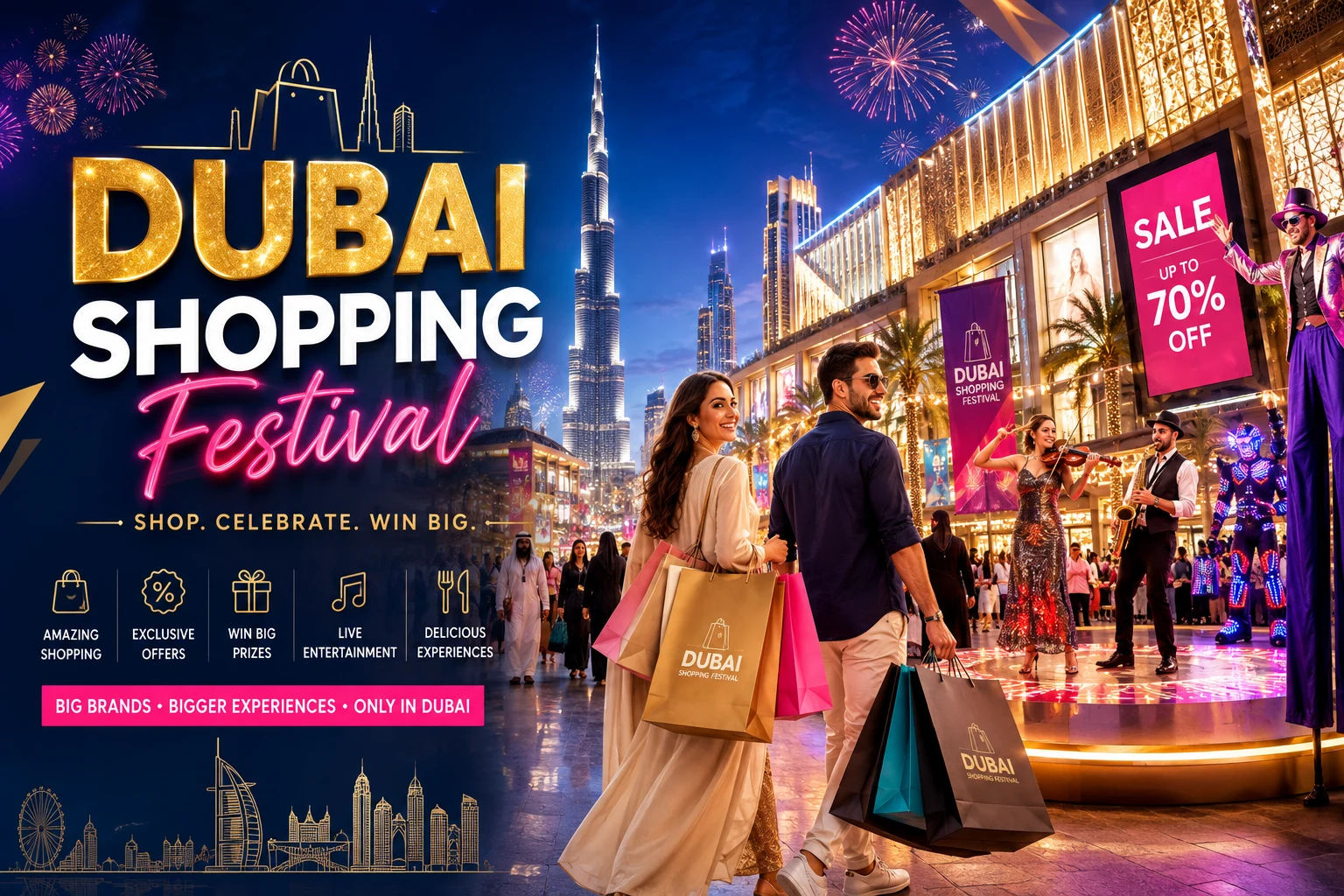 Dubai Shopping Festival with shopping entertainment and retail events