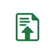 Document submission icon with upload arrow