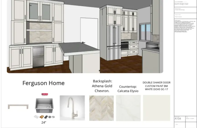 2966 N Wisner Ave Roscoe Village kitchen renovation by Assembly Squad -- custom cabinetry with quartz countertops, hand-selected tile backsplash, integrated dry bar with under-cabinet lighting in Chicago