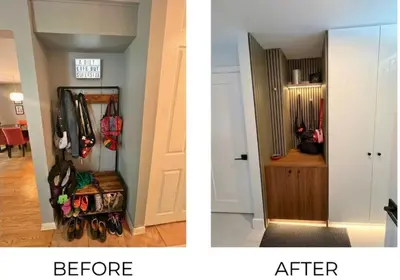 Little Italy townhouse renovation at 1250 W Westgate Terrace with custom green sage kitchen cabinets and open-concept layout