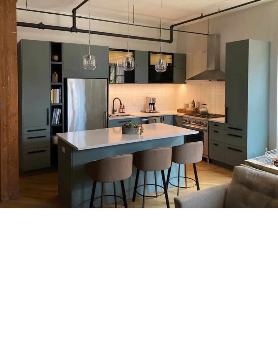 Premium custom kitchen cabinets with white finish and modern hardware Chicago installation