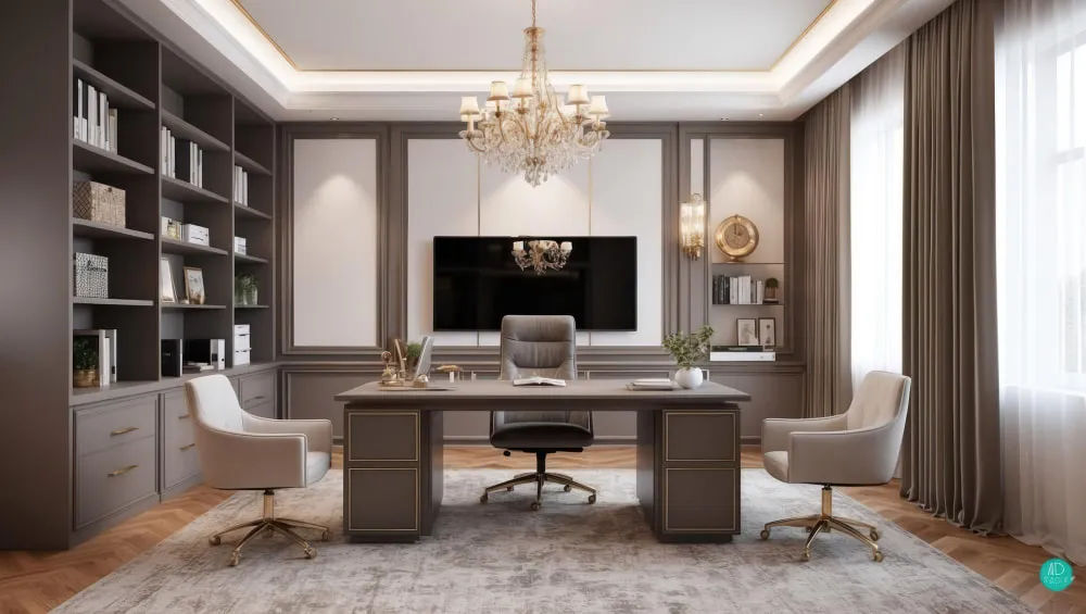 Luxury Glencoe basement entertainment area with wet bar
