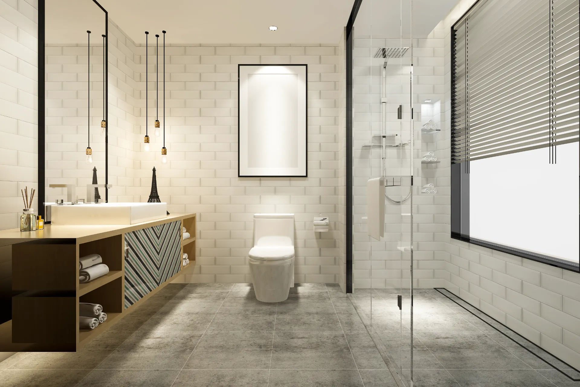 Luxury bathroom remodeling package Chicago - Modern bathroom with premium fixtures and tile work