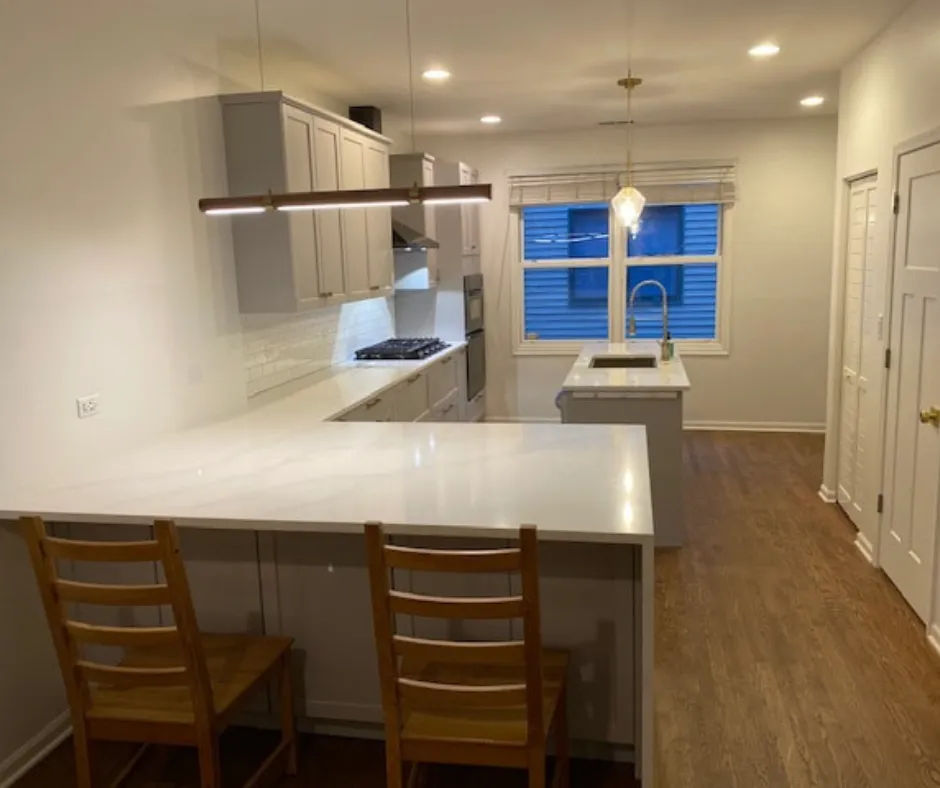 Best time to remodel home in Chicago - winter kitchen renovation in progress